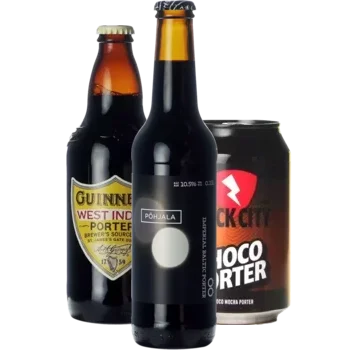 Auswahl von porter Bieren aus unserem Sortiment