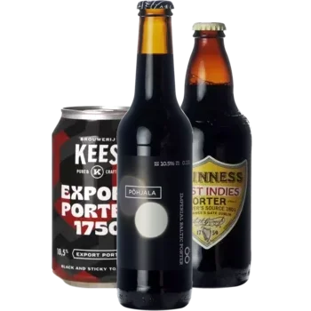 Auswahl von porter Bieren aus unserem Sortiment