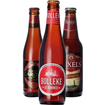 Selectie van amber bieren uit ons assortiment
