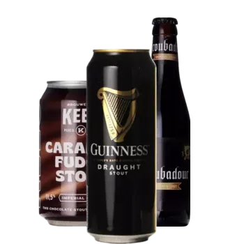 Auswahl von stout Bieren aus unserem Sortiment